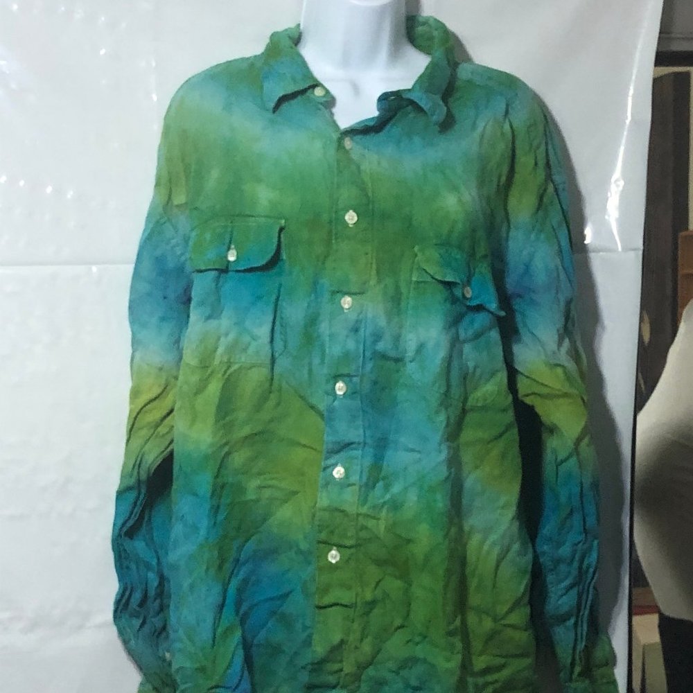 Upcycled Dress Shirt - Eddie Bauer Size XL 100% Linen